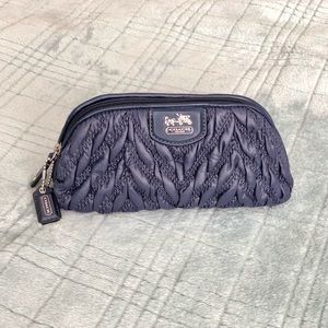 Small Coach Clutch or makeup Zip Bag - Navy